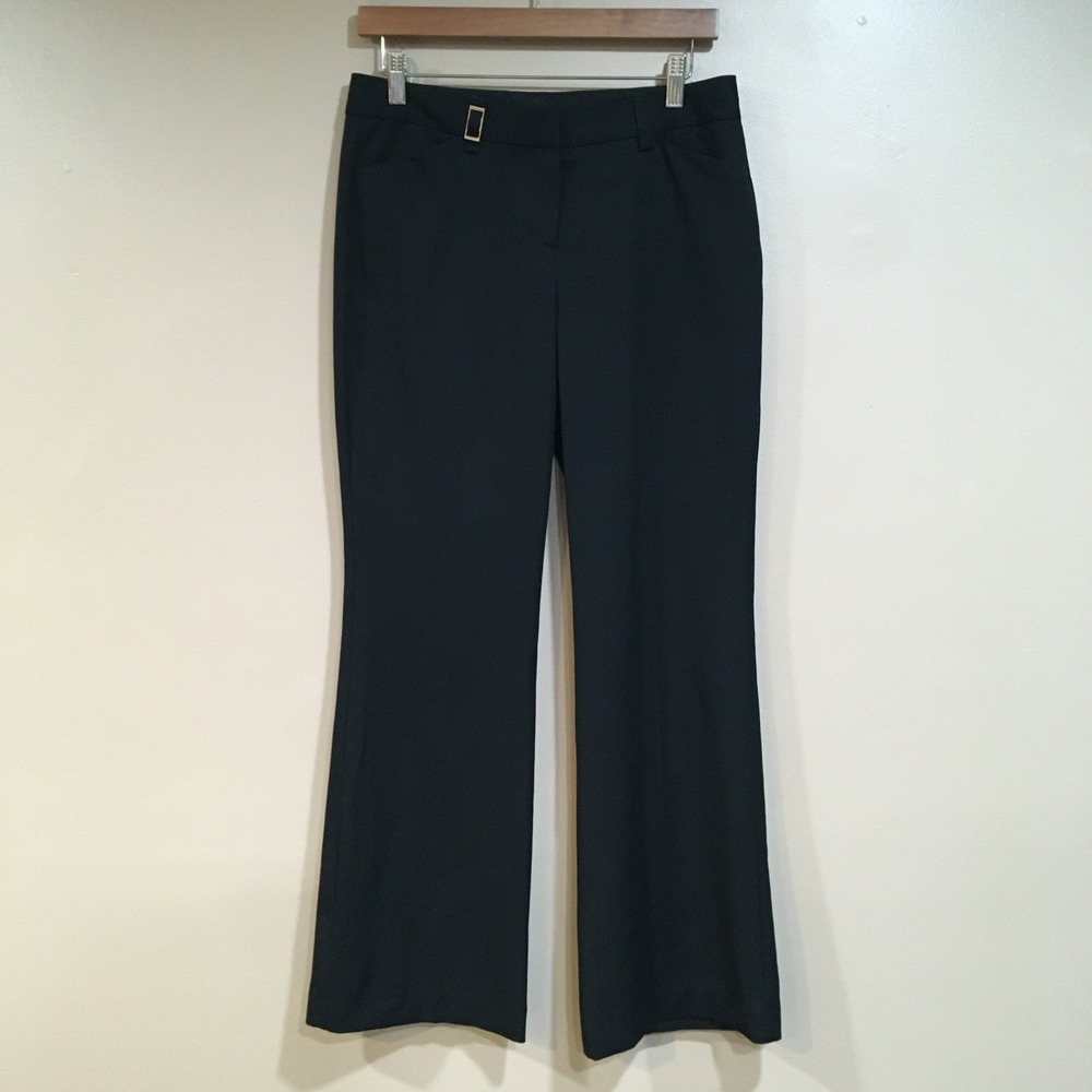 Express Editor Mid Rise Bootcut Dress Pants Womens 4S Black Capsule Minimalist